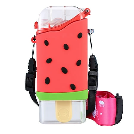 Beautiful Plastic Ice Cream Bottle with Straw Strap Leak Proof Kettle BPA Free