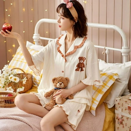 CoCopeaunt Women Pajama Sets Patchwork Bow Ruffles Simple Turn-down Collar High Quality Sweet Sleepwear Shorts Chic Short Sleeve Button-up
CoCopeaunt Women Pajama Sets Patchwork Bow Ruffles Simple Turn-down Collar High Quality Sweet Sleepwear Shorts Chic Short Sleeve Button-up