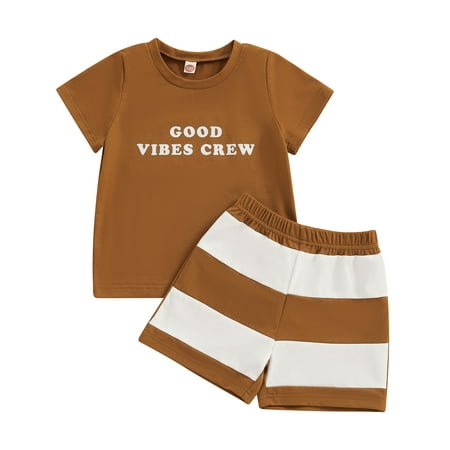 Bagilaanoe 2pcs Toddler Baby Boy Shorts Set Short Sleeve Letter Print T Shirt Tops + Striped Shorts 6M 12M 18M 24M 3T Kids Casual Summer Clothes
Bagilaanoe 2pcs Toddler Baby Boy Shorts Set Short Sleeve Letter Print T Shirt Tops + Striped Shorts 6M 12M 18M 24M 3T Kids Casual Summer Clothes