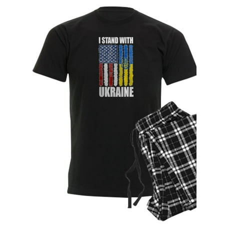 CafePress - Ukrainian Lover I Stand With Ukraine Pajamas - Men s Dark Pajamas