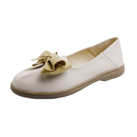 Cathalem Ladies Fashion Solid Leather Bow Decorated Comfort Flat Bottom Casual Shoes Beige 38
Cathalem Ladies Fashion Solid Leather Bow Decorated Comfort Flat Bottom Casual Shoes Beige 38