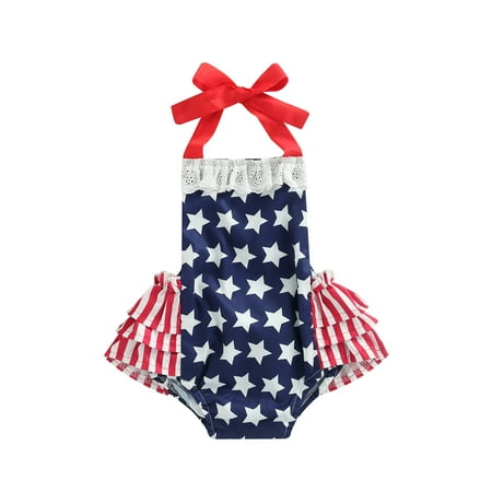 BrilliantMe Baby Romper Independence Day Stars Stripe Print Sleeveless Halter Strap Square Neck Lace Panel Jumpsuit
BrilliantMe Baby Romper Independence Day Stars Stripe Print Sleeveless Halter Strap Square Neck Lace Panel Jumpsuit