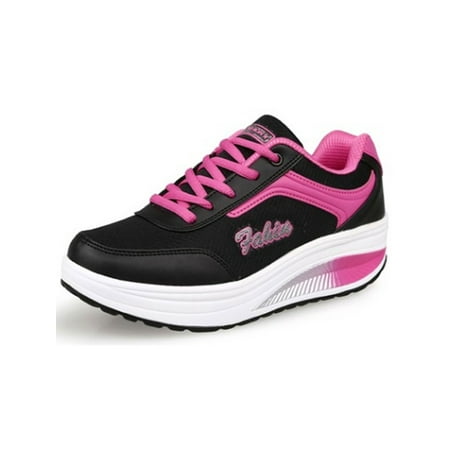 Frontwalk Ladies Sneakers Wedge Walking Shoe Platform Running Shoes Workout Comfort Trainers Womens Lace Up Black Red 10 
Frontwalk Ladies Sneakers Wedge Walking Shoe Platform Running Shoes Workout Comfort Trainers Womens Lace Up Black Red 10