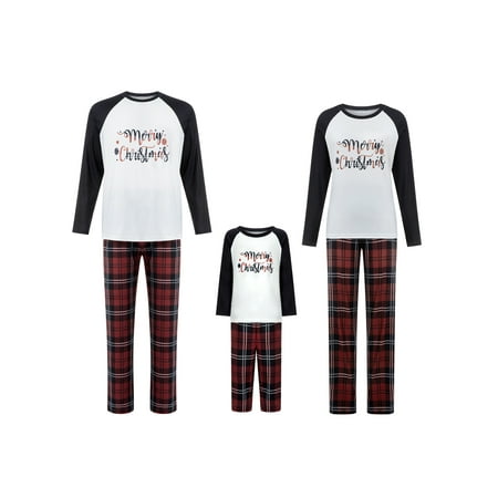 Christmas Family Matching Pajamas Set Dad Mom Kid Long Sleeve Letters Print Tops with Plaid Pants Sleepwear
Christmas Family Matching Pajamas Set Dad Mom Kid Long Sleeve Letters Print Tops with Plaid Pants Sleepwear