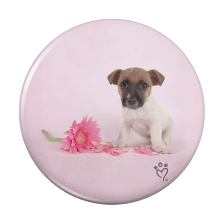 Jack Russell Terrier Puppy Dog Flower Kitchen Refrigerator Locker Button Magnet