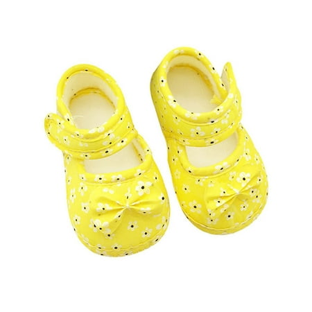 Babula Baby Newborn Girls Non-slip Soft Sole Cotton Crib Shoes 0-18M