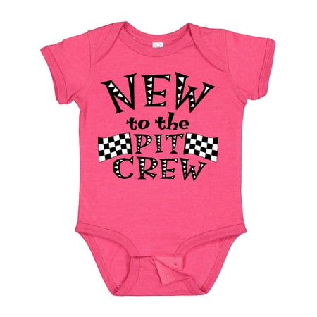 Inktastic New to the Pit Crew Racing Flags Gift Baby Boy or Baby Girl Bodysuit