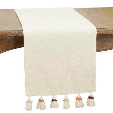 Saro Lifestyle 3530.P1672B 16 x 72 in. Tassel Design Table Runner Pink