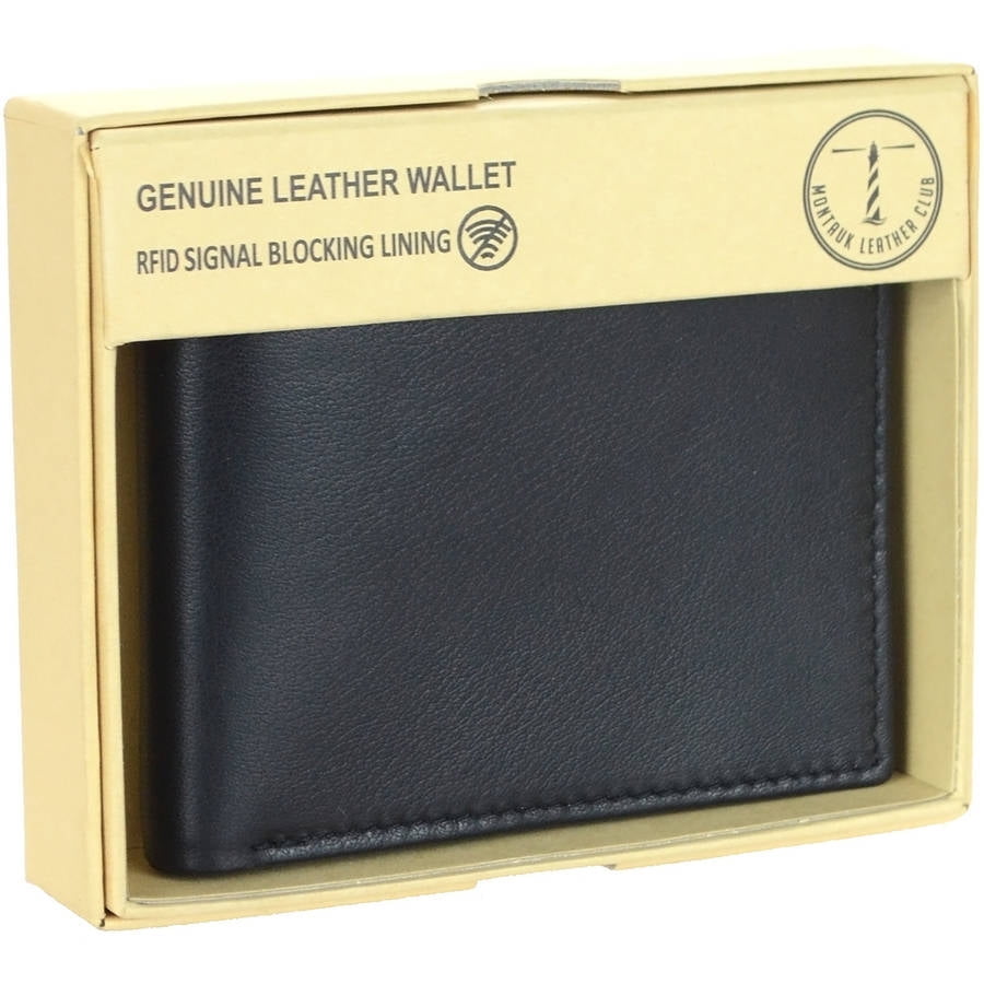 Ferrini Wallet Mens Trifold Alligator Leather Slots Window Black ABTF