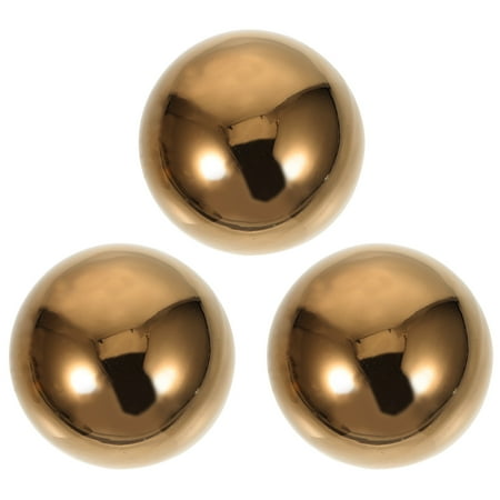 3pcs Mirror Surface Balls Hollow Round Sphere Stainless Steel Balls Decor