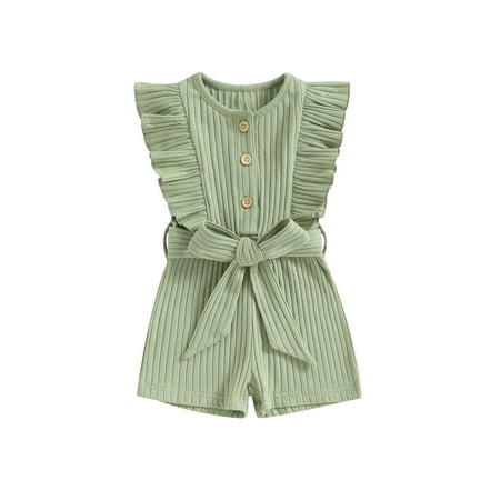 Wassery Infant Baby Girl Ribbed Jumpsuit Sleeveless Round Neck Ruffled Button One Piece Romper Shorts with Belt 9M 12M 18M 24M 3T 4T Toddler Summer Clothes
Wassery Infant Baby Girl Ribbed Jumpsuit Sleeveless Round Neck Ruffled Button One Piece Romper Shorts with Belt 9M 12M 18M 24M 3T 4T Toddler Summer Clothes