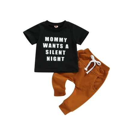 Calsunbaby Toddler Baby Boys Clothing Summer Short Sleeve Letters Print Tops Solid Color Drawstring Pants Outfits Black 12-18 Months
Calsunbaby Toddler Baby Boys Clothing Summer Short Sleeve Letters Print Tops Solid Color Drawstring Pants Outfits Black 12-18 Months
