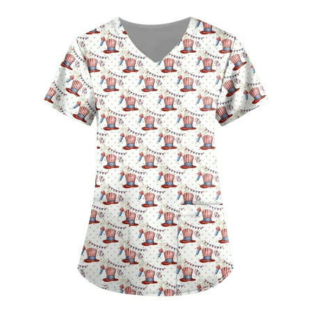 Mlqidk Womens Scrub Tops 2xl V Neck American Flag Pattern Tops Nursing Working Uniform Short Sleeve T-Shirts White XL
Mlqidk Womens Scrub Tops 2xl V Neck American Flag Pattern Tops Nursing Working Uniform Short Sleeve T-Shirts White XL