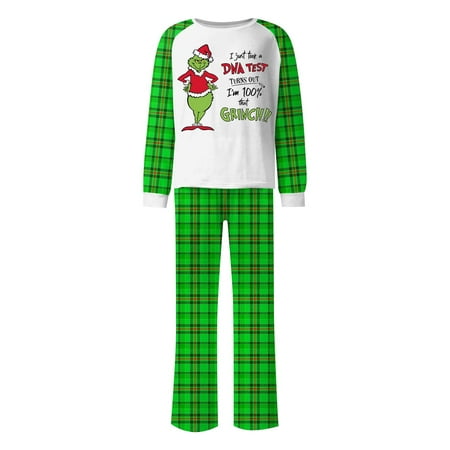 

KANY Dr. Seuss The Grinch Christmas Family Matching Pajamas Grinch Loungewear Outfits Grinch Christmas Pajama Sets for Family Men/XXL