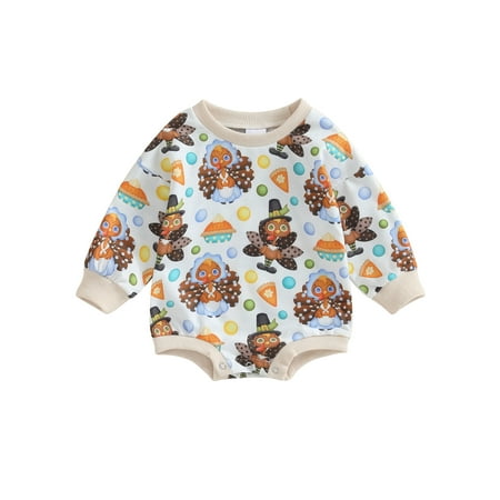 FEORJGP Infant Newborn Baby Thanksgiving Sweatshirt Jumpsuit Cartoon Turkey Print Bodysuit Round Neck Rompers Long Sleeve Romper Toddler Clothes
FEORJGP Infant Newborn Baby Thanksgiving Sweatshirt Jumpsuit Cartoon Turkey Print Bodysuit Round Neck Rompers Long Sleeve Romper Toddler Clothes