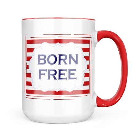 

Christmas Cookie Tin Born Free Fourth of July Red Stripes Mug gift for Coffee Tea lovers