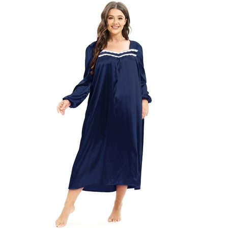 Nightgowns for Women Soft Satin Lingerie Nightdress Long Pajamas - Plus-size Vintage Imitation Silk Comfortable Soft Long Sleeve Nightdress L-4XL
Nightgowns for Women Soft Satin Lingerie Nightdress Long Pajamas - Plus-size Vintage Imitation Silk Comfortable Soft Long Sleeve Nightdress L-4XL