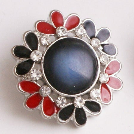 18mm flower crystal Metal Snap button jewelry Flower crystal