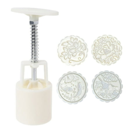 Plastic Mooncake Stamps Flower & Animal Shape Mooncake Moulds Hand Press Gadgets