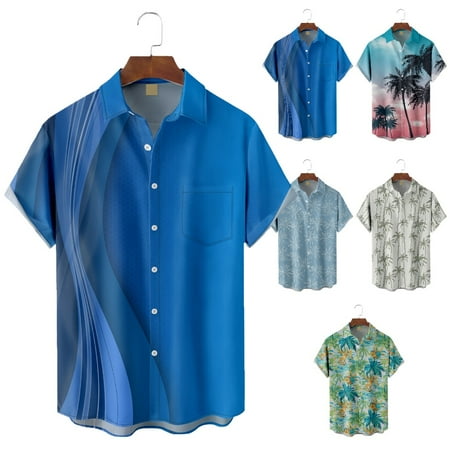 

Men s and Big Men s Collared Tees Novelty Lightweight Bowling Shirts Size 100-170/XXS-8XL