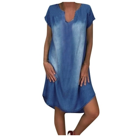 Casual Women Dresses Cute Dresses with Pockets Summer Dresses with Sleeve Women Fashion Short Sleeve V Neck Denim Jean Long Pajama Dress below The Knee Dresses for Women Womens Casual Halter Dresses
Casual Women Dresses Cute Dresses with Pockets Summer Dresses with Sleeve Women Fashion Short Sleeve V Neck Denim Jean Long Pajama Dress below The Knee Dresses for Women Womens Casual Halter Dresses