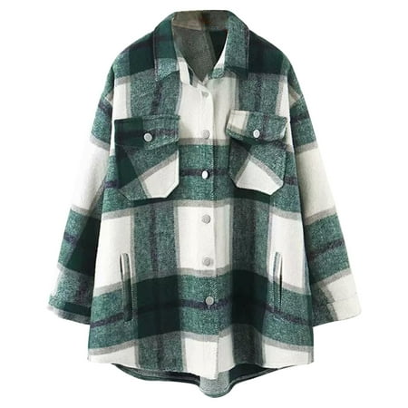 Women s Plaid Wool Blend Jacket Lightweight Casual Outerwear Fashion Button Down Long Sleeve Coat with Pockets
Women s Plaid Wool Blend Jacket Lightweight Casual Outerwear Fashion Button Down Long Sleeve Coat with Pockets