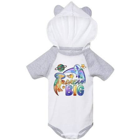 Inktastic Dream Big Cute Space Dinosaurs Gift Baby Boy or Baby Girl Bodysuit