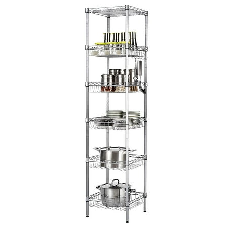MAEIKOO carbon steel silver gray 6 layers with hooks storage rack load 265lbs
MAEIKOO carbon steel silver gray 6 layers with hooks storage rack load 265lbs