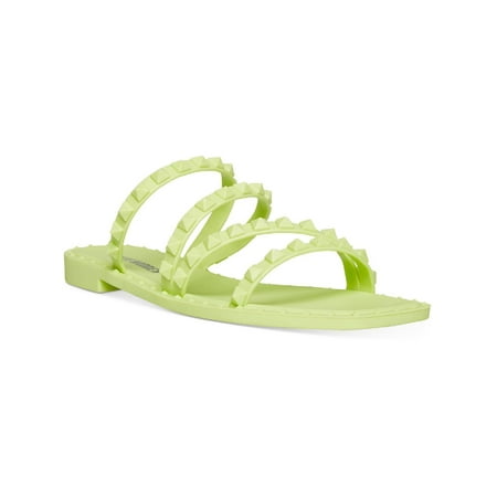 Steve Madden Womens Skyler J Slip On Studded Slide Sandals