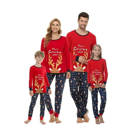 Wytyjxccyy Christmas Family Matching Pajamas Outfit Elk Printed Long Sleeve Tops with Elastic Pants Xmas Sleepwear Nightwear Set
Wytyjxccyy Christmas Family Matching Pajamas Outfit Elk Printed Long Sleeve Tops with Elastic Pants Xmas Sleepwear Nightwear Set