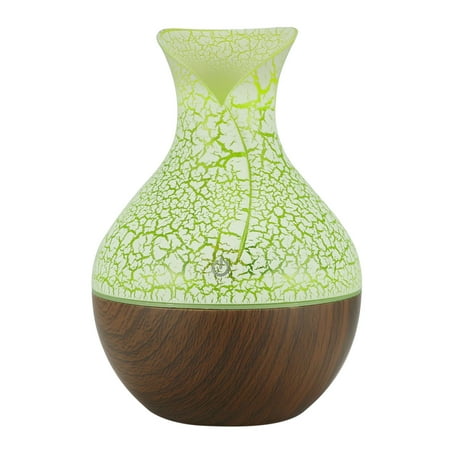 130ml LED Oil Diffuser Humidifier Aromatherapy Wood Grain Vase Aroma A