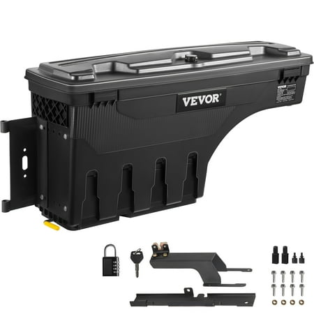 VEVOR Truck Bed Storage Box Lockable Lid Waterproof ABS Wheel Well Tool Box 6.6 Gal/20 L with Password Padlock Compatible with 2015-2020 Ford F150 Driver Side Black
VEVOR Truck Bed Storage Box Lockable Lid Waterproof ABS Wheel Well Tool Box 6.6 Gal/20 L with Password Padlock Compatible with 2015-2020 Ford F150 Driver Side Black