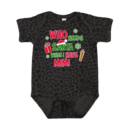 Inktastic Who Needs Santa when I Have MiMi Gift Baby Boy or Baby Girl Bodysuit