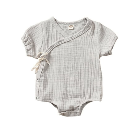 Canrulo Newborn Infant Baby Boys Girls Solid Color Short Sleeve Single Side Straps Sets Gray 3-6 Months
Canrulo Newborn Infant Baby Boys Girls Solid Color Short Sleeve Single Side Straps Sets Gray 3-6 Months
