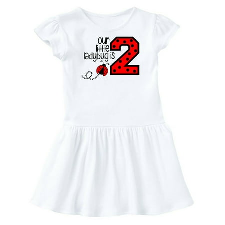 Inktastic Our Little Ladybug is 2 Gift Toddler Girl Dress