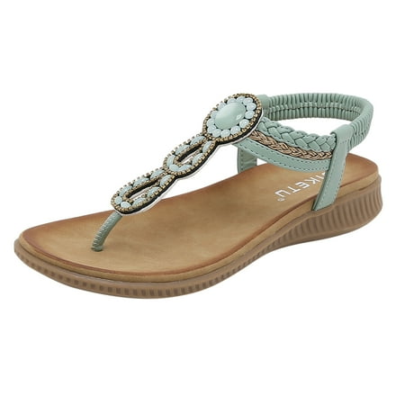 SEMIMAY Womens Wedges Shoes Elastic Band Casual Bohemian Sandals Boho Beach Sandals Flip Flops Shoes
SEMIMAY Womens Wedges Shoes Elastic Band Casual Bohemian Sandals Boho Beach Sandals Flip Flops Shoes