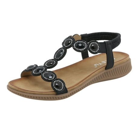 LIANGP Women s Sandals Roman Style Ladies s Sandals Rhinestones Bohemian Style Fashion Women s Slope Heeled High Heels Open Toe Shoes Women s Shoes Black Size 7.5
LIANGP Women s Sandals Roman Style Ladies s Sandals Rhinestones Bohemian Style Fashion Women s Slope Heeled High Heels Open Toe Shoes Women s Shoes Black Size 7.5