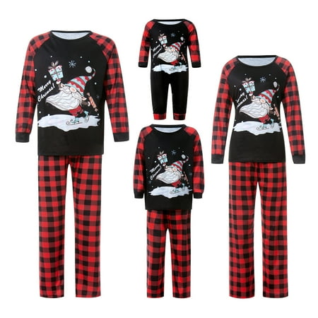 Family Christmas Pjs Matching Sets Santa Claus Printing Plaid Long Sleeve Round Collar Sleepwear for Mother/Father/Baby/Kid
Family Christmas Pjs Matching Sets Santa Claus Printing Plaid Long Sleeve Round Collar Sleepwear for Mother/Father/Baby/Kid