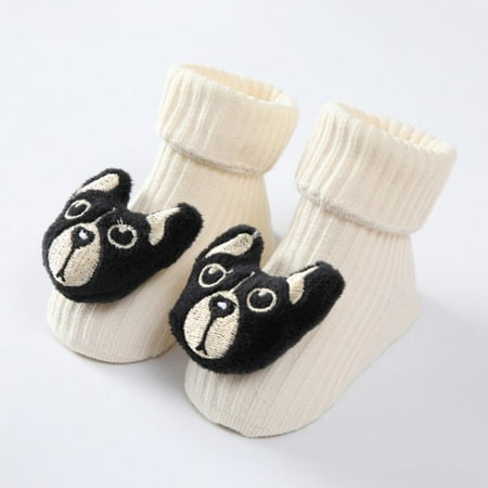 Boy and Girls 3D Cartoon Anti-Skid Baby Booties Sock Slippers for 0-12 Months