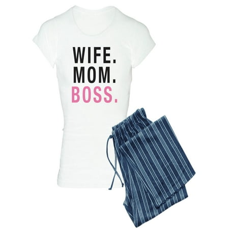 CafePress - Wife Mom Boss - Women s Light Pajamas