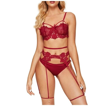 dmqupv Mesh Lingerie for Women 3-Pc Women Lace Lingerie Straps Bra and Panty Garter Set Mesh Tops for Women Lingerie Large
dmqupv Mesh Lingerie for Women 3-Pc Women Lace Lingerie Straps Bra and Panty Garter Set Mesh Tops for Women Lingerie Large