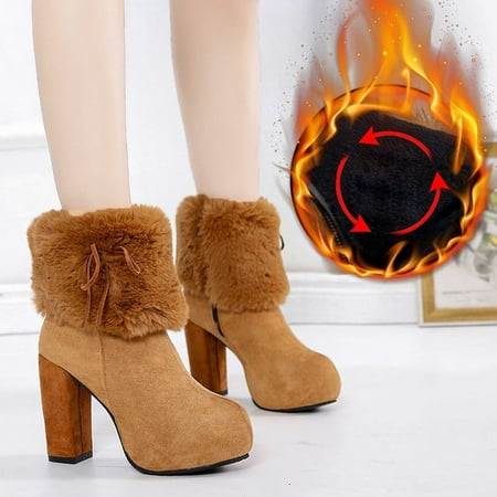 Cathalem Womens Boot Heels Retro Women Keep Warm Winter Square Heels Zipper Comfortable Short Booties Boots for Women with Heel Brown 7
Cathalem Womens Boot Heels Retro Women Keep Warm Winter Square Heels Zipper Comfortable Short Booties Boots for Women with Heel Brown 7