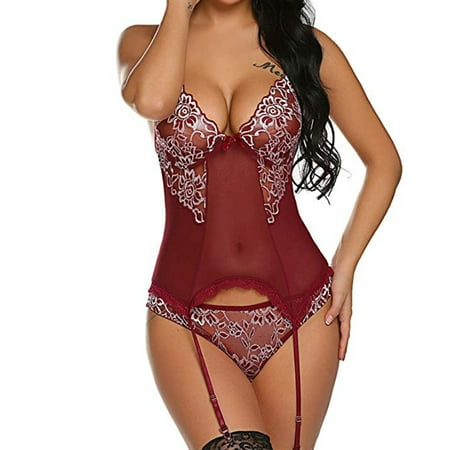 Hxroolrp Lingerie Bodysuit for Women Women Embroidery Lace Bodysuit Lingerie With Garter Jumpsuit Underwear
Hxroolrp Lingerie Bodysuit for Women Women Embroidery Lace Bodysuit Lingerie With Garter Jumpsuit Underwear