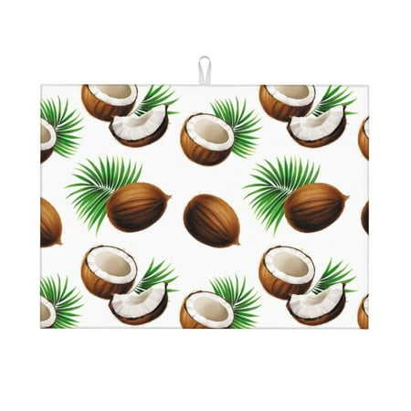 Dish Drying Mats for Kitchen Counter - coconuts palm leaves 18x24in Dish Drying Pad Coffee Mat with Hanging Loop Super Absorbent Kitchen Counter Mat Coffee Bar Accessories
Dish Drying Mats for Kitchen Counter - coconuts palm leaves 18x24in Dish Drying Pad Coffee Mat with Hanging Loop Super Absorbent Kitchen Counter Mat Coffee Bar Accessories