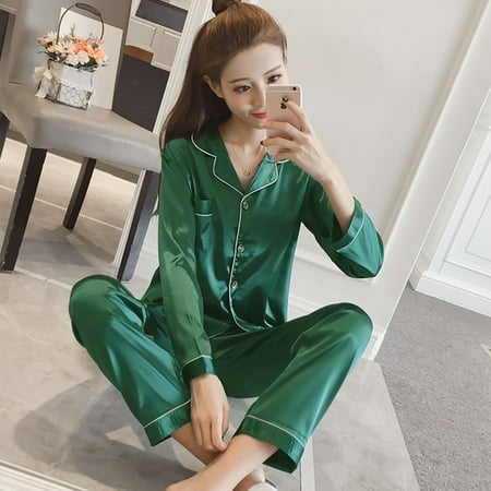 Silk Satin Pajamas for Womens Pyjamas Set Long Sleeve Sleepwear Women Pajamas Suit Female Two Piece Set Loungewear Plus Size
Silk Satin Pajamas for Womens Pyjamas Set Long Sleeve Sleepwear Women Pajamas Suit Female Two Piece Set Loungewear Plus Size