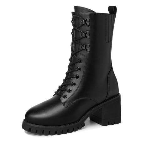 Women‘s Platform Mid Calf Combat Boots Fashion Black Lace Up & Zipper Round Toe Shoes Women‘s Footwear
Women‘s Platform Mid Calf Combat Boots Fashion Black Lace Up & Zipper Round Toe Shoes Women‘s Footwear