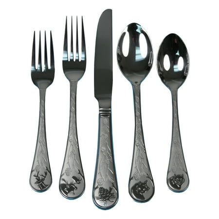 Rivers Edge Products 20-Piece Flatware Set for 4 Stainless Steel Silverware Set with Rustic Wildlife and Foliage Design Forks Spoons and Knives Set Dishwasher Safe
Rivers Edge Products 20-Piece Flatware Set for 4 Stainless Steel Silverware Set with Rustic Wildlife and Foliage Design Forks Spoons and Knives Set Dishwasher Safe