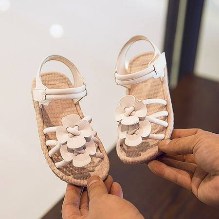 TALKVE Girls Fashion Summer Solid Color Breathable Flower Sandals