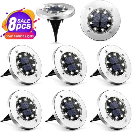 Solar Ground Lights - 8 LED Solar Garden Lights Outdoor Waterproof Sidewalk Disk Lights Solar Powered Landscape Lighting for Lawn Patio Pathway Yard Deck Walkway Flood Lights (4 Pack White)
Solar Ground Lights - 8 LED Solar Garden Lights Outdoor Waterproof Sidewalk Disk Lights Solar Powered Landscape Lighting for Lawn Patio Pathway Yard Deck Walkway Flood Lights (4 Pack White)
