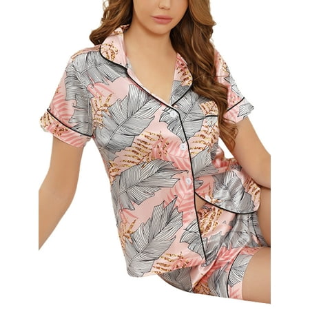 Sexy Dance Women Summer Homewear Short Sleeve Pajamas Nightgowns Button Down Sleepwear Nightwear Loungewear Sets Gray M
Sexy Dance Women Summer Homewear Short Sleeve Pajamas Nightgowns Button Down Sleepwear Nightwear Loungewear Sets Gray M